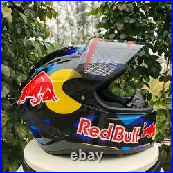 Motorcycle Full Face Helmet Red Bull Design Motocross Model Racing Sport DOT&ECE