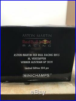 118 Minichamps Red Bull RB15 Max Verstappen 2019 Austrian GP Winner