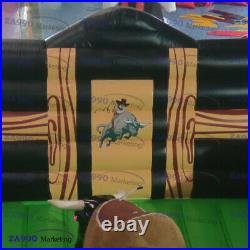 16x16ft Inflatable Rodeo Mechanical Bull Game Riding Red Eyes With Air Blower