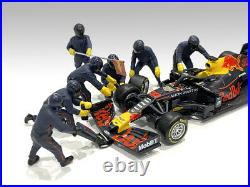 1/18 F1 Pit Crew Figure (Set of 7) + F1 Renault Red Bull RB13 #33 Max Verstappen