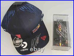 2023 F1 Red Bull Signed Max Verstappen Hat & Model Car Photo Proof Formula 1