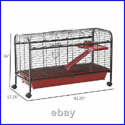 42 in Indoor Rabbit Cage Bunny Guinea Pig Hutch Pet Play House for Small Animals