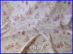 6.8yscalamandre Life On Top Of Cranberry Hill Pink Red Animal Cat Frog Pig Toile
