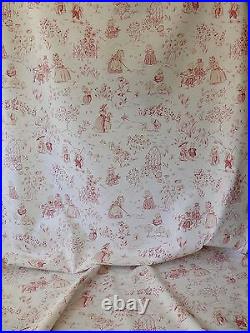 6.8yscalamandre Life On Top Of Cranberry Hill Pink Red Animal Cat Frog Pig Toile
