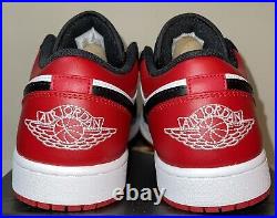 Air Jordan 1 Low Bulls Bred Toe Men's Size 10.5 Black Red White 553558-612 DS