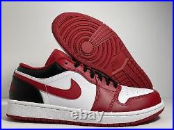 Air Jordan 1 Low'Bulls Chicago' Red Sneaker 553558-163 Men's Size 9.5 US