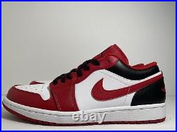 Air Jordan 1 Low'Bulls Chicago' Red Sneaker 553558-163 Men's Size 9.5 US