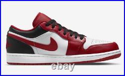 Air Jordan 1 Low Shoes Bulls White Gym Red Black 553558-163 Men's ALL Sizes