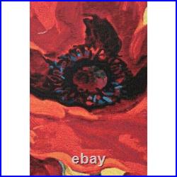 Bright New Day Red Flowers by Simon Bull European Woven Tapestry Wall Hanging