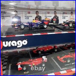 Burago Red Bull, Ferrari & Mercedes Formula 1 F1 Die-Cast 143 (18 Car Set) New
