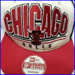 Chicago Bulls New Era 9Fifty Snapback Hat Red White Black Hardwood Classics