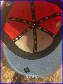 Chicago Bulls New Era Red Hat Blue Brim Size 7 3/4