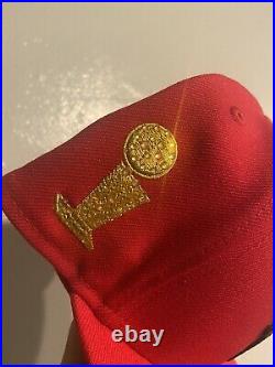 Chicago Bulls New Era Red Hat Blue Brim Size 7 3/4