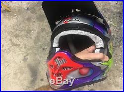 Cusom Painted Shoei Vfx-w Size XL Motocross Helmet. Redbull Monster Energy ATV