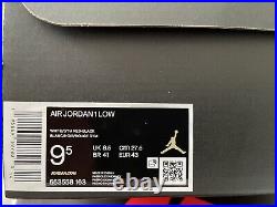 DS Air Jordan 1 Low Shoes Bulls White Gym Red Black 553558-163 sz 9.5