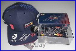 F1 2023 Red Bull Signed Max Verstappen Hat & 1/43 Model Car Photoproof Formula 1