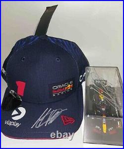 F1 2023 Red Bull Signed Max Verstappen Hat & Model Car Photo Proof Formula 1