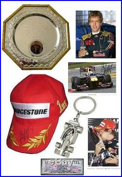 F1 Race Champ Sebastian Vettel -Red Bull -Renault (Signed Podium Hat) Display