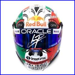F1 Sergio Perez signed model helmet Mexico Checo photoproof Red Bull Formula 1