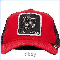 Goorin Bros The Animal Farm Trucker Baseball Snapback Hat Cap Red Raging Bull
