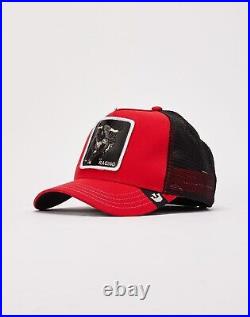 Goorin Bros The Animal Farm Trucker Baseball Snapback Hat Cap Red Raging Bull