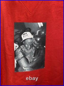 JORDAN michael NIKE SAMPLE red iconic photo 1991 champions bulls shirt RARE