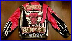 Jeff Hamilton Chicago Bulls TEAM OF THE 90S 5 NBA Championships Leather Jacket