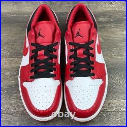 Jordan 1 Low Men's Sneakers Sz 10.5 Black Red White Chicago Bulls 553558-163