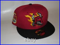 Kansas City Blaze Bull Hat Club Hockey League Pinot Red Black 59Fifty 7 1/8 NEW