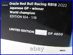 MAX VERSTAPPEN Red Bull Model Car 118 RB18 Japan World Champion 2022 NEW