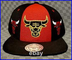 Mitchell & Ness Chicago Bulls Snapback Hat Cap Red & Black NBA Basketball