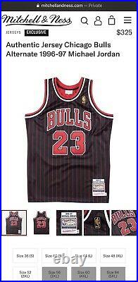 Mitchell & Ness Michael Jordan Chicago Bulls Alternate 96 Authentic Jersey SizeL