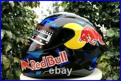 Motorcycle Helmet Full Face Red Bull AGL AGV Helmet Model Design Motorbike Black