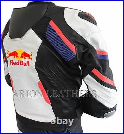 Motorcycle Leathers Suit Black White Motorbike Redbull Leather Jacket & Trouser