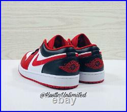 NEW Nike Air Jordan 1 Low Chicago'BULLS' White Gym Red Black Sneakers Mens 10.5