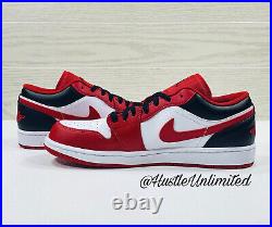 NEW Nike Air Jordan 1 Low Chicago'BULLS' White Gym Red Black Sneakers Mens 10.5
