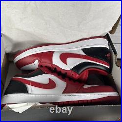 NEW Nike Air Jordan 1 Low Gym Red Black Chicago Bulls 553558-163 Men's Size 9.5