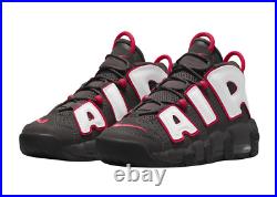 NEW! Nike Air More Uptempo Retro GS Black Red White Grey Bulls DH9719-200 Youth