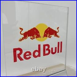 NEW Red Bull Light Up Sign Acrylic Panel Stand Bar Man Cave Decor NIB
