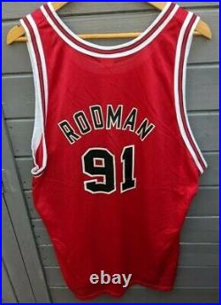 NWOT Champion Chicago Bulls Dennis Rodman NBA 50th gold jersey 52 XXL 1996/7 #91