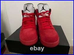 New Nike Air Jordan Retro 5 Red Suede Size 12 raging bull carmine db og 1 3 4 11