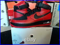 Nike Air Force 1 I High 07 ID By You Bred Bulls Suede Black Red White DV2277 991