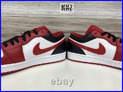 Nike Air Jordan 1 LOW'BULLS' Chicago Black Red White size 10.5 553558 163