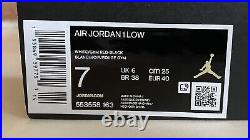Nike Air Jordan 1 Low Bulls Chicago Red White Men's Size 7 / 8.5W 553558-163