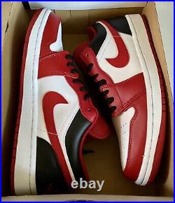 Nike Air Jordan 1 Low Bulls Chicago Red White Men's Size 7 / 8.5W 553558-163