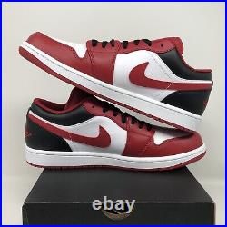 Nike Air Jordan 1 Low Bulls Reverse Black Toe Red Men's Size 12 553558-163