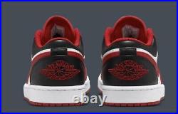 Nike Air Jordan 1 Low Chicago Bulls Gym Red GS Size 7Y-Women's 8.5 553560-163