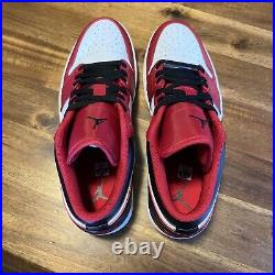 Nike Air Jordan 1 Low Chicago Bulls Red Bred 553558-163 Men's Size 12.5