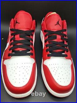 Nike Air Jordan 1 Low Chicago Bulls White Gym Red Black 553558-163 Size 12.5 M