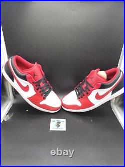 Nike Air Jordan 1 Low Chicago Bulls White Gym Red Black 553558-163 Size 12.5 M